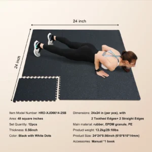 0.56 Inch Rubber Floor Tiles for Home Gym